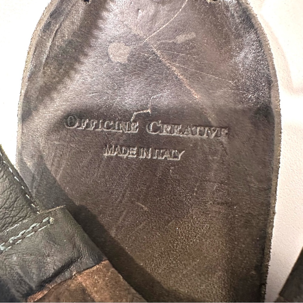 Officine Creative Olive Green Women's Open-Toe Flat Shoes 8 - Picture 7 of 10
